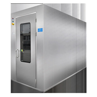 Sala de ducha de aire de 220V 50Hz con acero recubierto en polvo / SUS304 Construcción y velocidad del viento de 13-25m/s para salas limpias