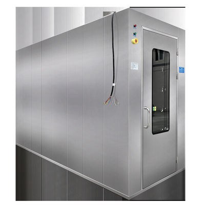 Sala de ducha de aire de 220V 50Hz con acero recubierto en polvo / SUS304 Construcción y velocidad del viento de 13-25m/s para salas limpias