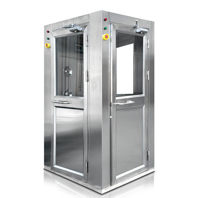 Cuarto de ducha de aire de sala blanca con flujo de aire vertical personalizado de acero inoxidable 304 de tres puertas