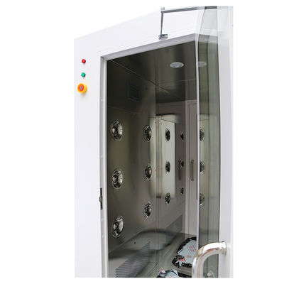 Cuarto de ducha de aire AC220V/3P/50Hz con velocidad del viento de 13-25M/S y acero con recubrimiento en polvo/SUS304 para purificación médica farmacéutica