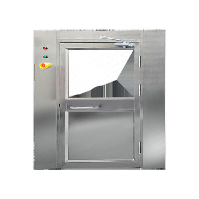 Ducha de aire de acero inoxidable de suelo a techo de gran tamaño con puertas corredizas dobles para pasar por el cuarto limpio