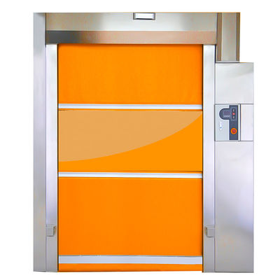Puerta enrollable antiexplosión de acero inoxidable con ojos eléctricos de seguridad y revestimiento francés de PVC de doble cara