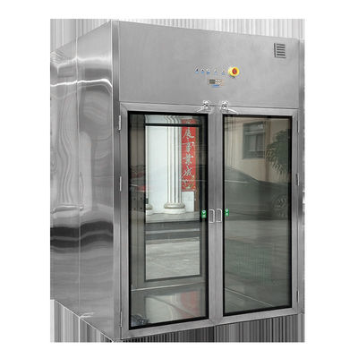 Caja de pases de habitación limpia de doble puerta con filtro HEPA y cerraduras mecánicas para uso en laboratorio