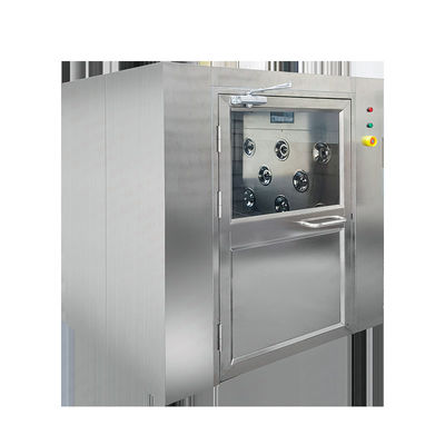 Caja de pases de 304 de acero inoxidable para salas limpias. Diseño de puertas planas amplias. Uso de laboratorio y farmacéutica.