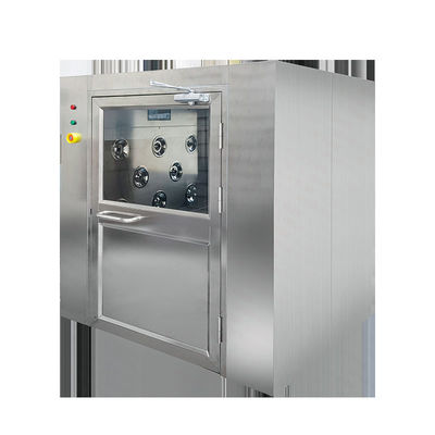 Caja de pases de 304 de acero inoxidable para salas limpias. Diseño de puertas planas amplias. Uso de laboratorio y farmacéutica.