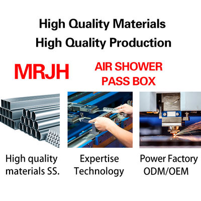 MRJH Single Story Control Manual Puerta de bloqueo exterior Lank Finish Hoja laminada en frío Interior Ss. Ducha de aire Caja de pases