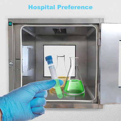 Caja de pases de grado farmacéutico de acero inoxidable 304 conforme a las normas GMP con esterilización UV e interbloqueo mecánico