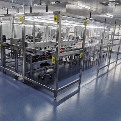 Sistema de sala limpia con puerta de cristal
