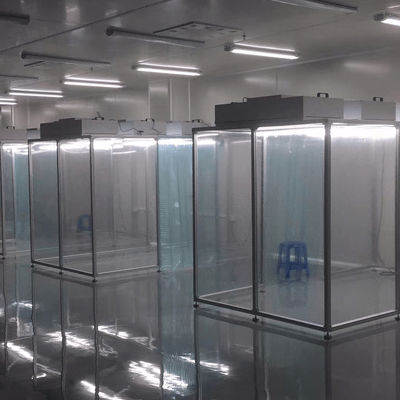 Sistema de sala limpia con puerta de cristal