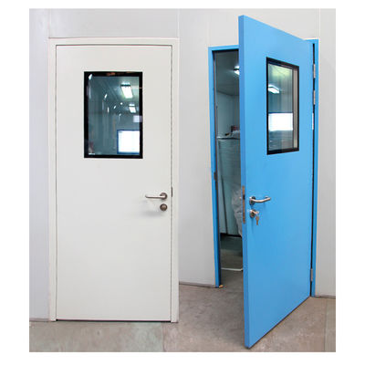 Puerta de acero de cuarto limpio de polímero moderno con doble acristalamiento Puerta de hospital de acero inoxidable