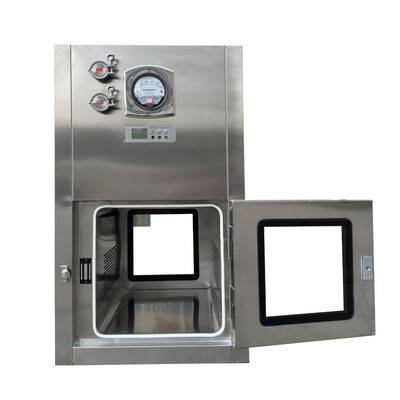 Caja de paso de flujo laminar de acero inoxidable 304 con certificación GMP 1200x1070x1600mm para salas limpias farmacéuticas