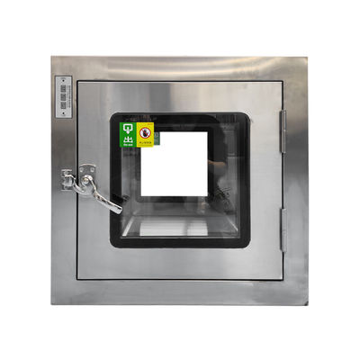 Caja de pases de laboratorio de acero inoxidable 304 con bloqueo mecánico y esterilización UV para transferencia de sala limpia