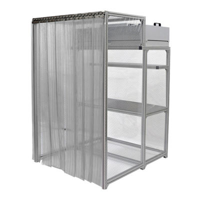 Cabina para sala limpia ISO Clase 5 con construcción de aluminio antiestático y control de flujo de aire ajustable