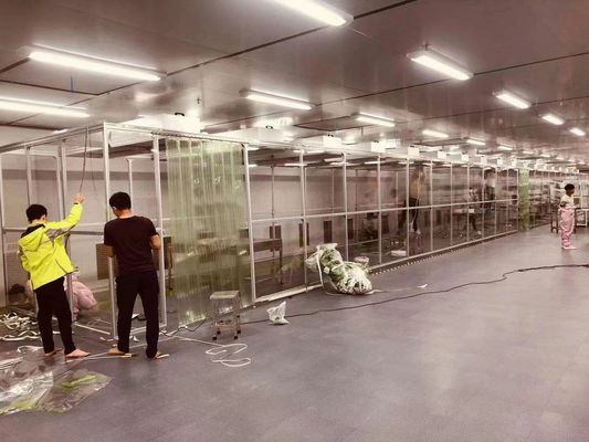 Recinto de sala limpia personalizado con marco de acero inoxidable 304, cumplimiento de la clase 5 de ISO y filtración HEPA FFU 34 ×