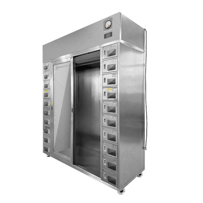 El cuarto limpio de acero inoxidable, el armario de ropa y zapatos, doble zona ISO 14644 capacidad para 40 personas.