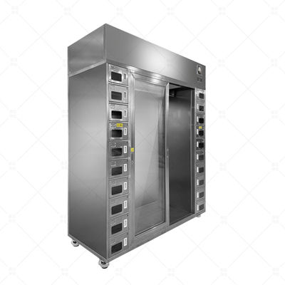 El cuarto limpio de acero inoxidable, el armario de ropa y zapatos, doble zona ISO 14644 capacidad para 40 personas.