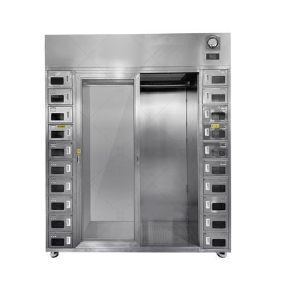 El cuarto limpio de acero inoxidable, el armario de ropa y zapatos, doble zona ISO 14644 capacidad para 40 personas.