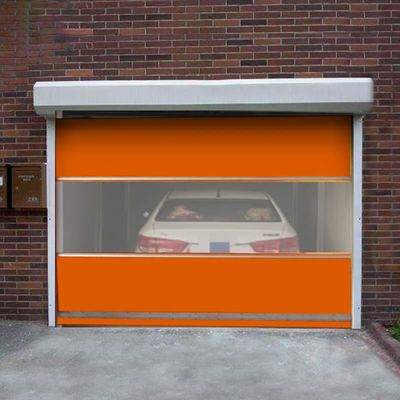 Puerta de alta velocidad de rollo resistente al viento. Sensor de radar y cortina de PVC de 0,8 mm. 0,6-2,5 m/s ajustable.
