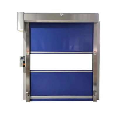 Puerta giratoria de alta velocidad con cortina de PVC reforzada de 0,8 mm y velocidad ajustable de 0,6-2,5 m/s con seguridad de reversa de emergencia