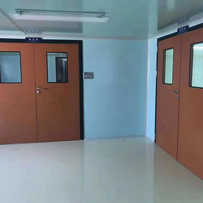 Puertas de acero de cuarto limpio de doble oscilación. Diseño de alta carga y tráfico. Certificado FDA/CE.