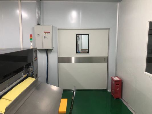 Puerta de acero corredera automática industrial con capacidad de carga de 1500 kg IP65 resistente a la intemperie y conforme a la norma ISO 14644