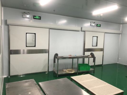 Puerta de acero corredera automática industrial con capacidad de carga de 1500 kg IP65 resistente a la intemperie y conforme a la norma ISO 14644