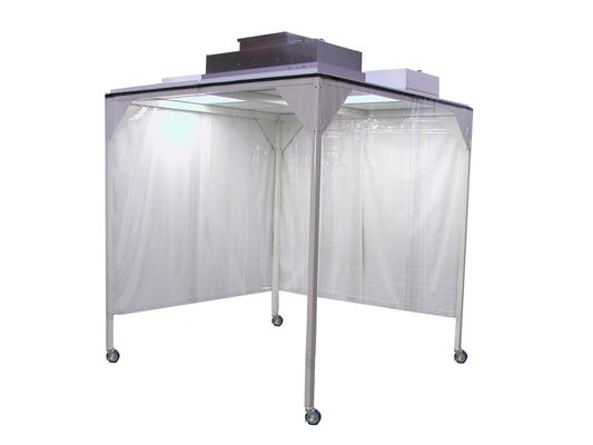 Cabina para sala limpia ISO Clase 5 con construcción de aluminio antiestático y control de flujo de aire ajustable