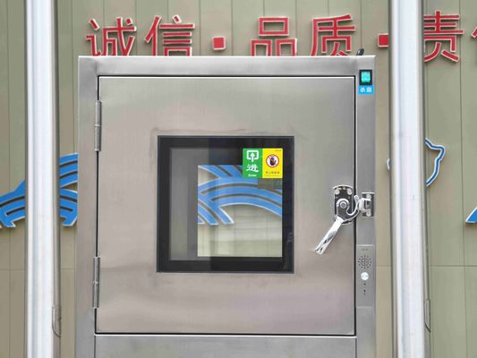 Caja de pases de tres capas mecánicamente interconectadas con esterilización UV ultra segura