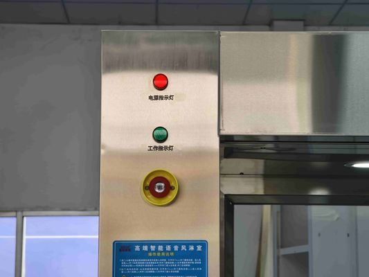 Ducha de aire inteligente con puerta corredera con reconocimiento facial y construcción de acero inoxidable para descontaminación del personal