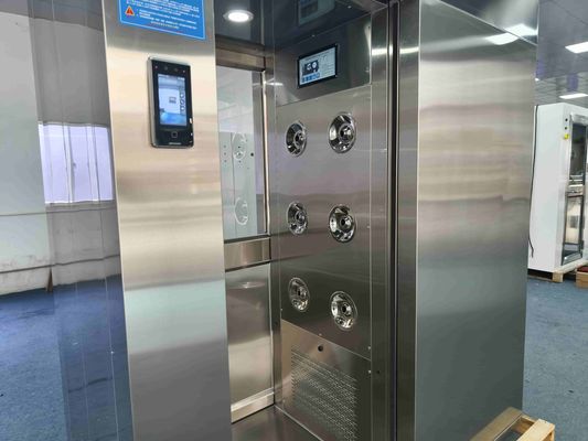 Ducha de aire inteligente con puerta corredera con reconocimiento facial y construcción de acero inoxidable para descontaminación del personal