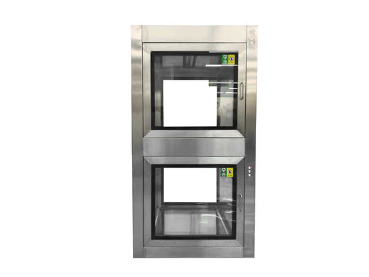 Caja de acceso de bloqueo electrónico de acero inoxidable de doble cámara con esterilización UV para el control de la contaminación de las salas limpias