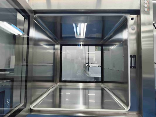 Caja de acceso de bloqueo electrónico de acero inoxidable de doble cámara con esterilización UV para el control de la contaminación de las salas limpias
