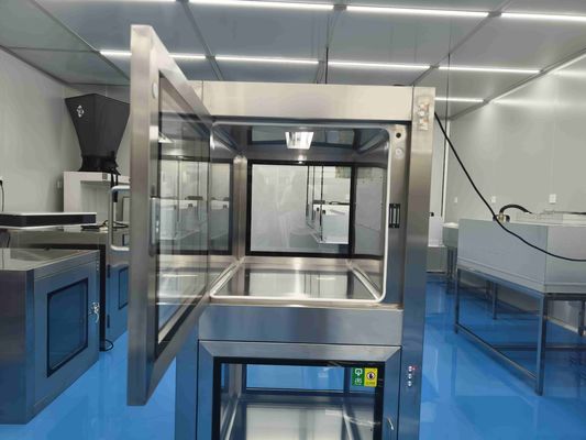 Caja de acceso de bloqueo electrónico de acero inoxidable de doble cámara con esterilización UV para el control de la contaminación de las salas limpias