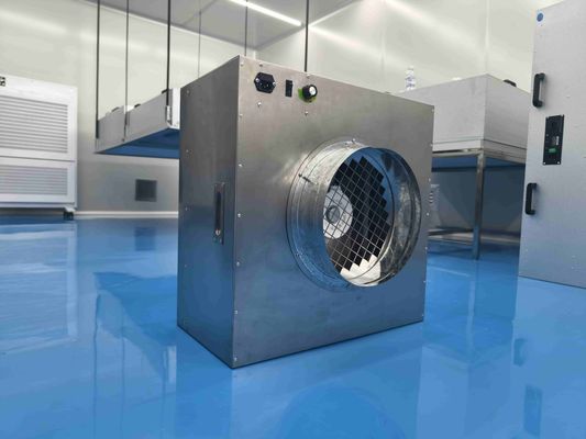 Unidad de filtrado de ventilador de succión inversa con puerto de brida y filtración de alta eficiencia para salas blancas