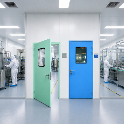 Puerta de acero higiénica de sala limpia con tamaños personalizados y sellado hermético para aplicaciones industriales