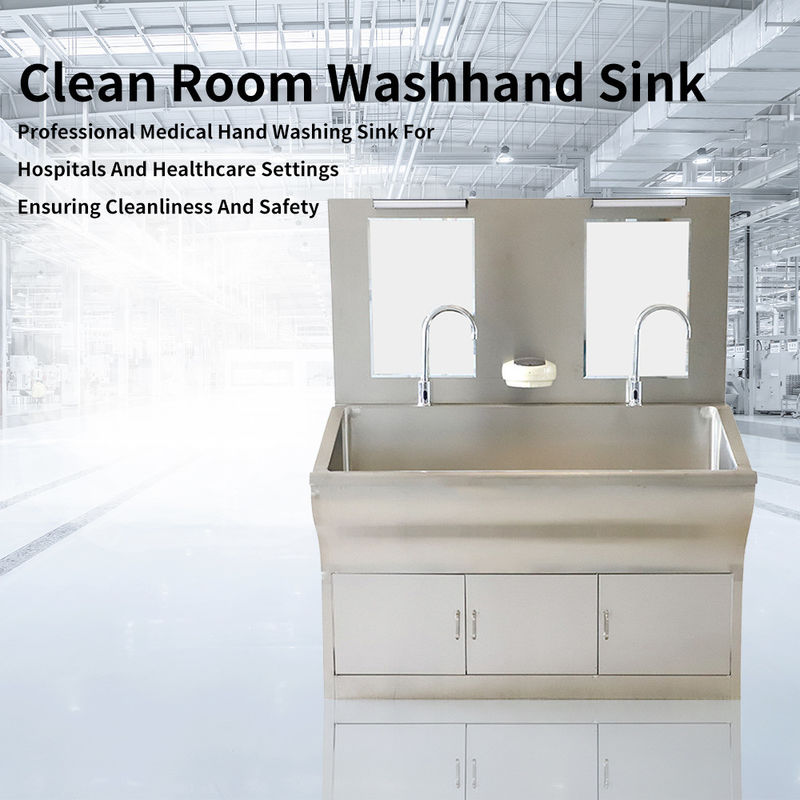 Lavabo de lavado de manos personalizado para dos personas en acero inoxidable 304 para equipos de atención médica