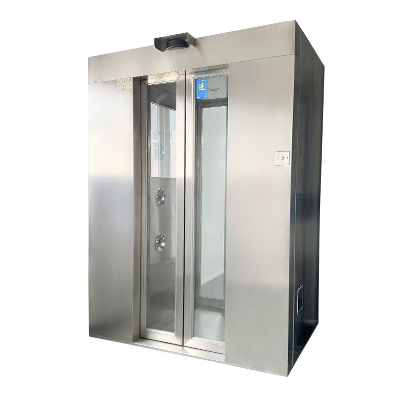 Ducha de aire automática empotrada con puerta corrediza con acero inoxidable 201 y diseño compacto para descontaminación de salas blancas