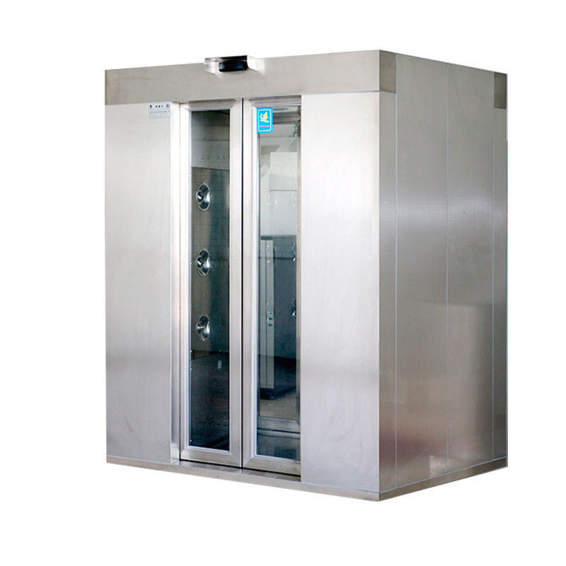Ducha de aire para dos personas con certificación ISO. Puerta automática y 201 de acero inoxidable. 1600x1500x2100 mm de flujo de aire rápido.
