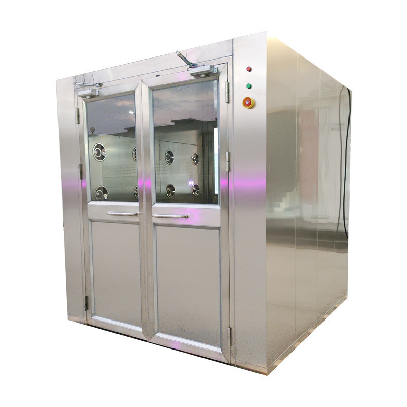 Ducha de aire de carga con puerta corredera automática con acero inoxidable revestido en polvo 201 y ducha de doble cara para mercancías grandes (1950x2000x2180mm)