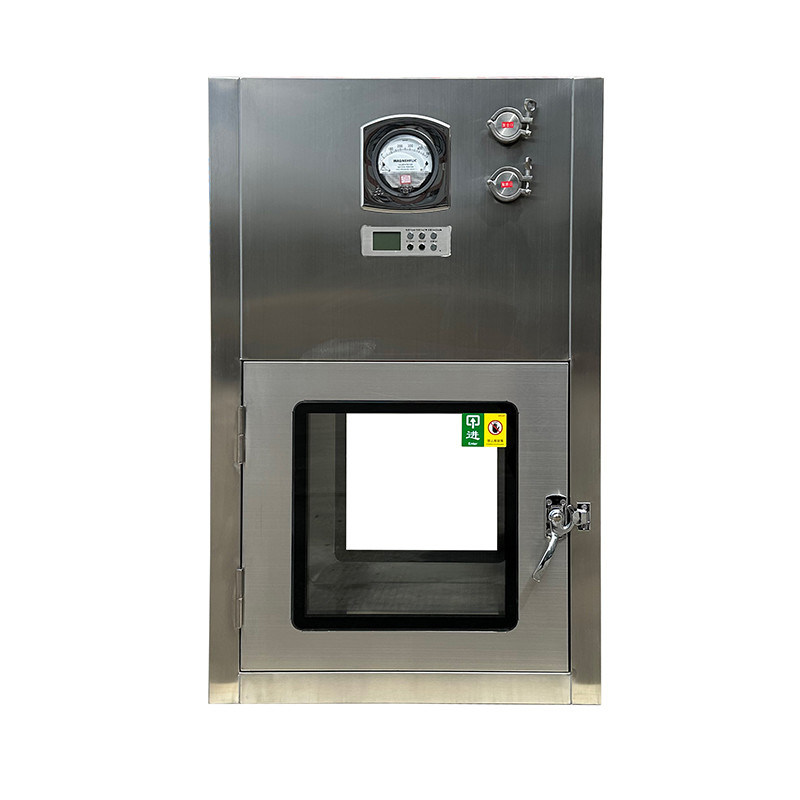 Caja de paso de flujo laminar de acero inoxidable 304 con certificación GMP 1200x1070x1600mm para salas limpias farmacéuticas