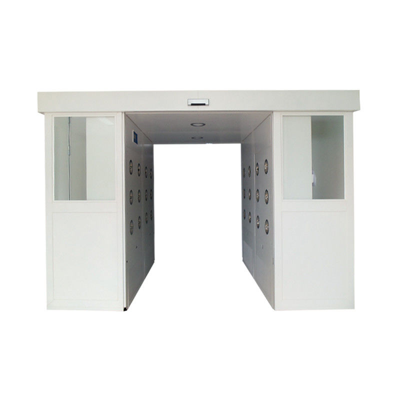 Productos industriales ducha de aire con puertas corredizas automáticas ventilador de 1500W, filtro HEPA de 0,3 μm transferencia libre de polvo