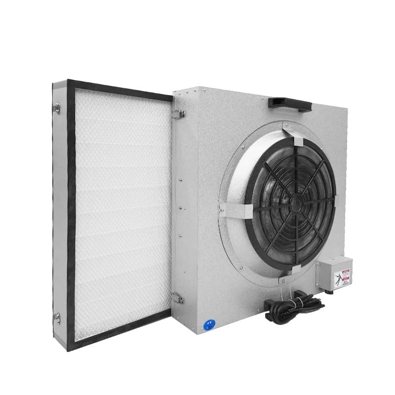 Unidad de filtro de ventilador BFU de acceso inferior FFU con diseño compacto de 620x620x350 mm para la purificación del aire de la sala limpia libre de vibraciones