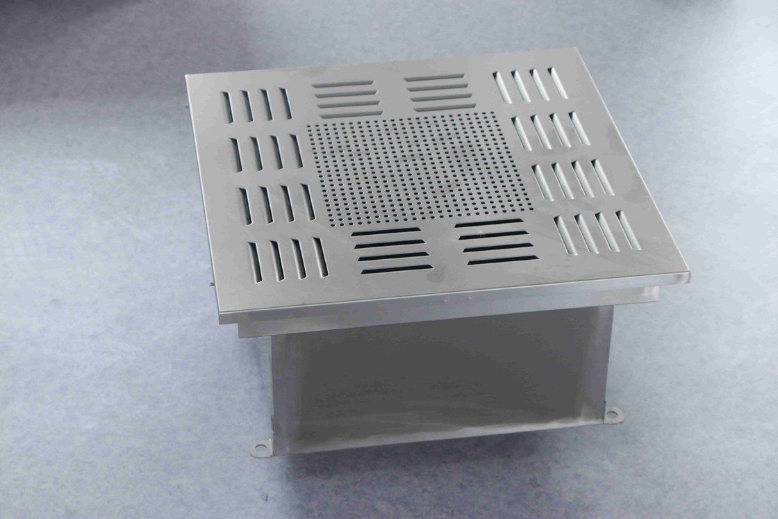 450×450×480 mm salida de aire HEPA a través de un canal líquido con construcción resistente a la corrosión e instalación sin herramientas para la ventilación de las salas limpias