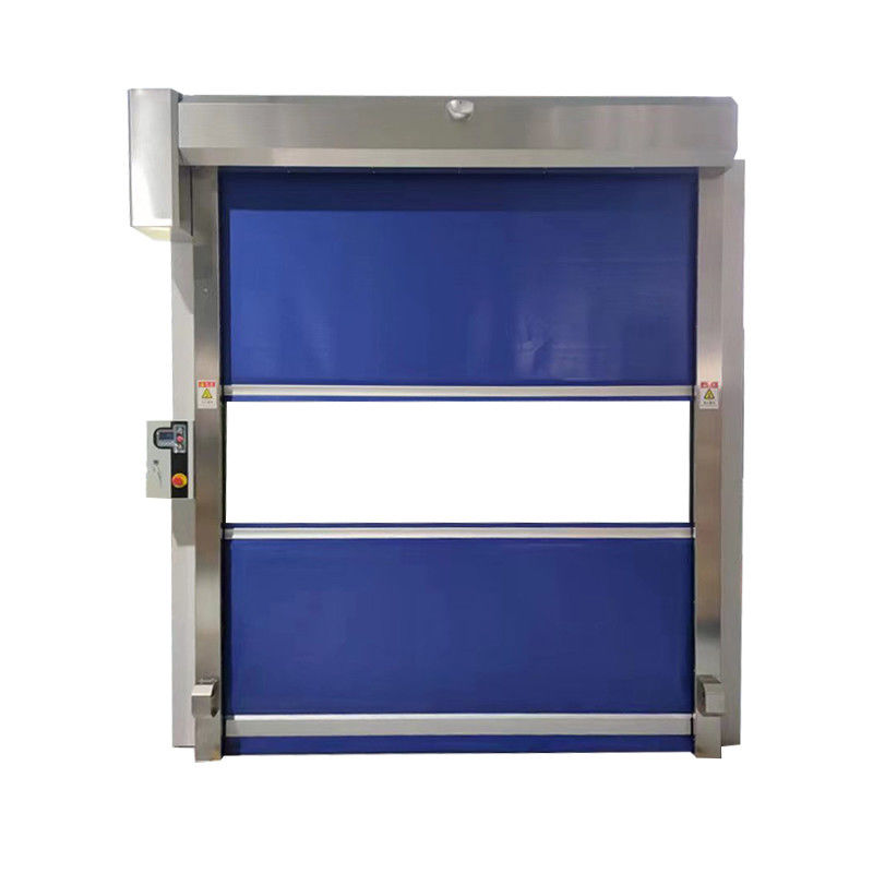 Puerta giratoria de alta velocidad con retroceso de emergencia 0.8mm PVC reforzado 0.6-2.5m/s ajustable