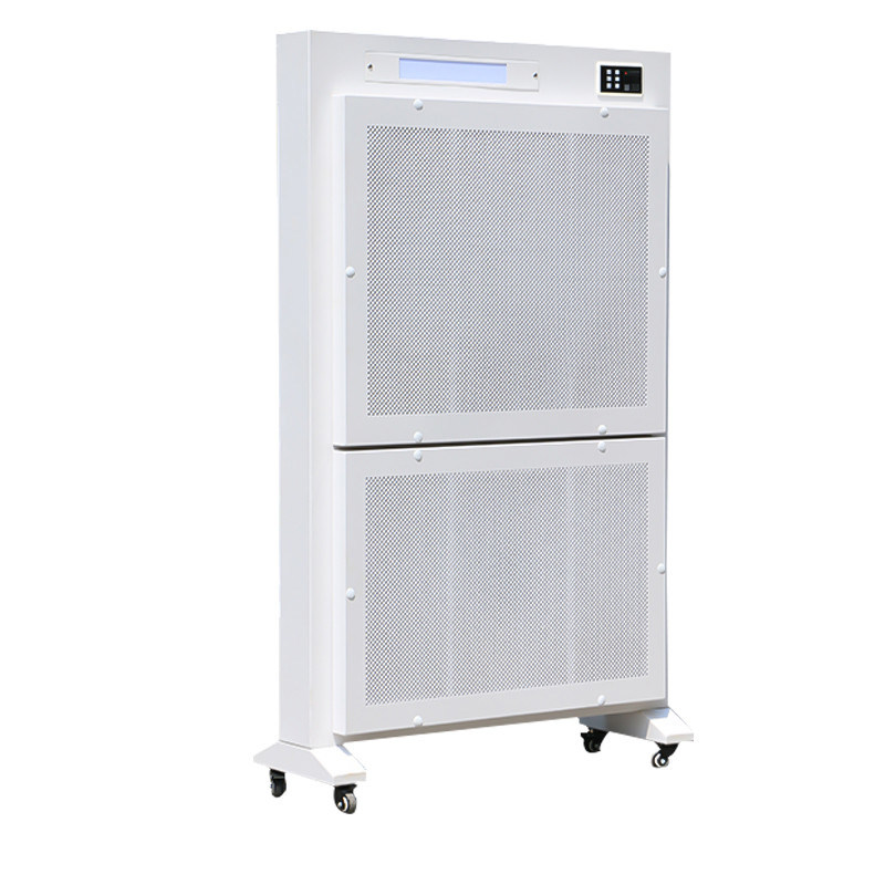 Sistema de desinfección de aire inteligente con potencia de salida de 120W y desinfección de doble etapa UV-C + HEPA con optimización del flujo de aire impulsado por IA