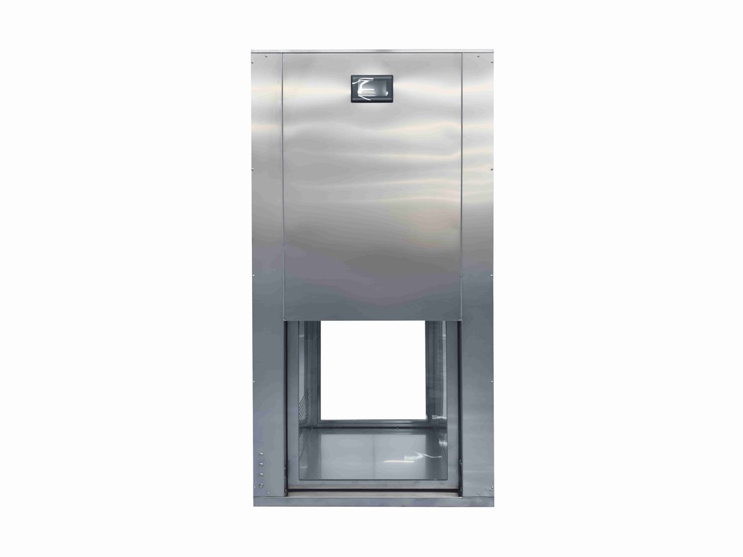 Gabinete de paso de flujo laminar con puerta elevadora vertical con filtro HEPA y construcción de acero inoxidable SUS304